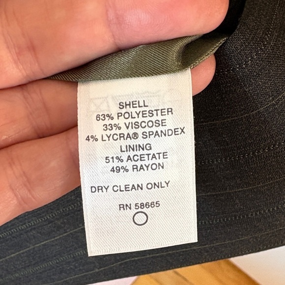 Classiques Entier Dark Gray with Subtle Green Pinstripe Blazer - Picture 9 of 11